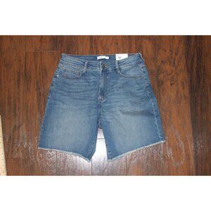 Nine West Womens Bermuda Denim Shorts Mid Rise Size 8 Sculpting Stretch NWT